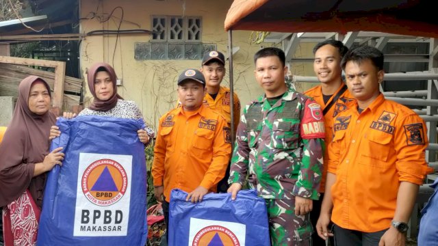 Pascakorban Kebakaran Bongaya, BPBD Makassar Salurkan Bantuan