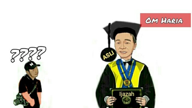 Karikatur Ijazah Jokowi yang diduga palsu (Dodi/harian.news)