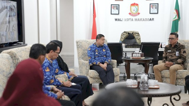 Wali Kota Makassar Munafri Arifuddin menerima kunjungan Ombudsman Sulsel. Foto: HN/Sinta