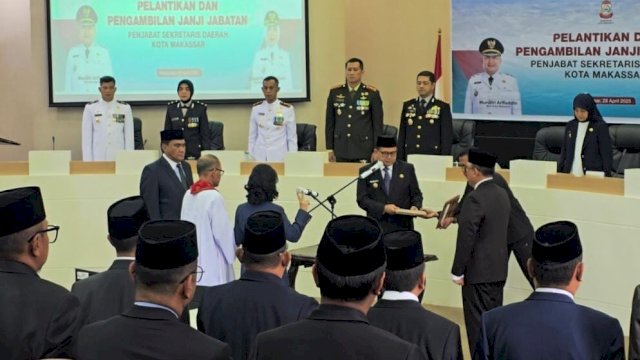 Pelantikan Nielma Palamba sebagai Pj Sekda Makassar. Foto: dok