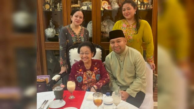 Putra Presiden Prabowo Subianto, Ragowo Hediprasetyo alias Didit saat menyambangi mantan presiden Megawati Soekarnoputri dalam momen Idul Fitri ||Instagram@kapbowo
