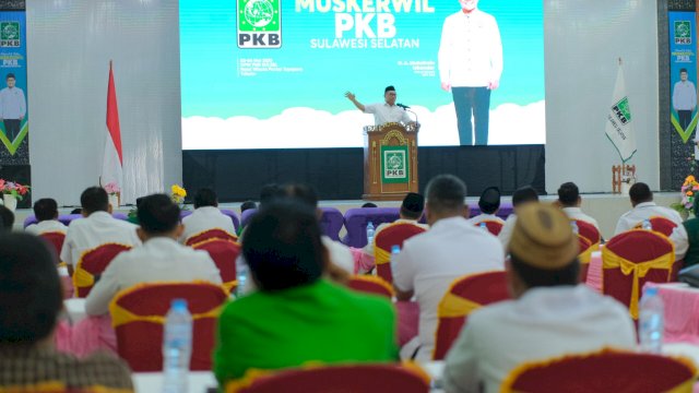 Bupati Takalar, Dg. Manye membuka Muskerwil PKB Sulsel, Sabtu (3/5). Dok