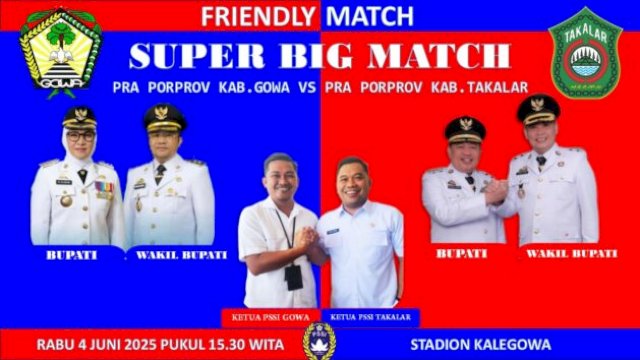 Saksikan duel panas Gowa vs Takalar di Stadion Kalegowa! Uji coba pra-Porprov Sulsel ||handover