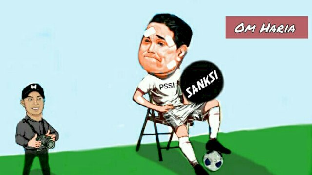 Karikatur PSSI dapat sanksi dari FIFA (Dodi/harian.news)