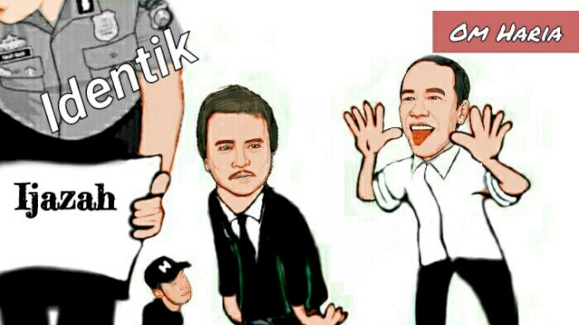 Karikatur hasil pemeriksaan ijazah Jokowi.