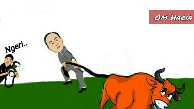 Karikatur Budi Arie dengan PDIP (Dodi/harian.news)