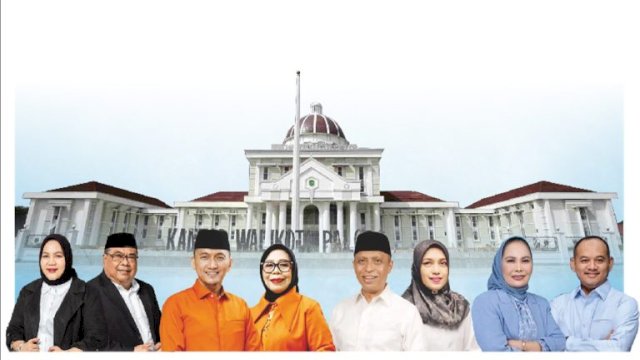 4 paslon PSU Pilkada Palopo yang digelar debat publik di Makassar. Foto ist