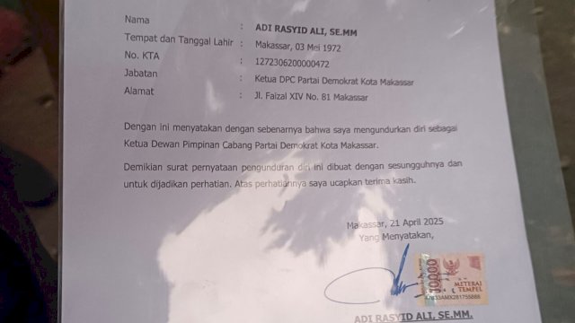 Setelah 15 Tahun Memimpin, ARA Resmi Mundur dari Ketua DPC Demokrat Makassar