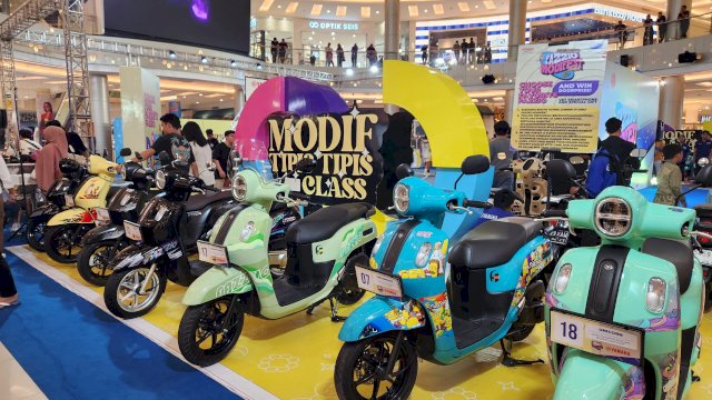 Puluhan Yamaha Fazzio yang telah dimodifikasi dengan gaya kreatif dan kekinian. (Foto: Gita/HN)