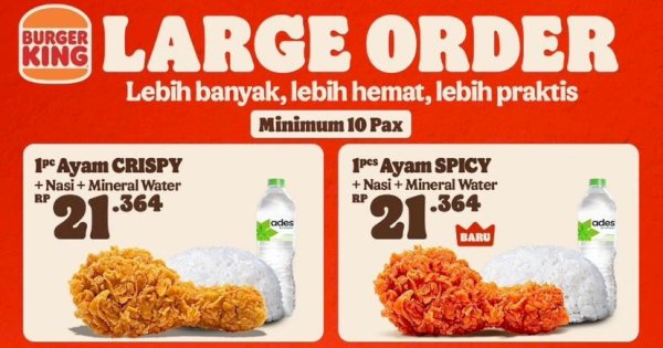 Mau Bikin Acara? Serahkan Urusan Makan ke Burger King Pettarani, Harga Mulai 21 Ribu