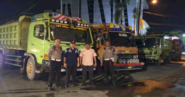 Polres Gowa Amankan 10 Truk Pengangkut Galian C Diduga Ilegal