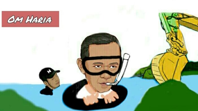 Karikatur Bahlil Lahadalia meninjau tambang nikel di Raja Ampat (Dodi/harian.news)