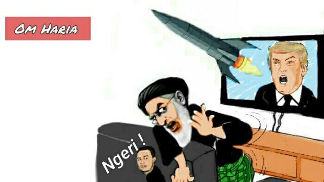 Karikatur Amerika Serikat serang Iran (Dodi/harian.news)