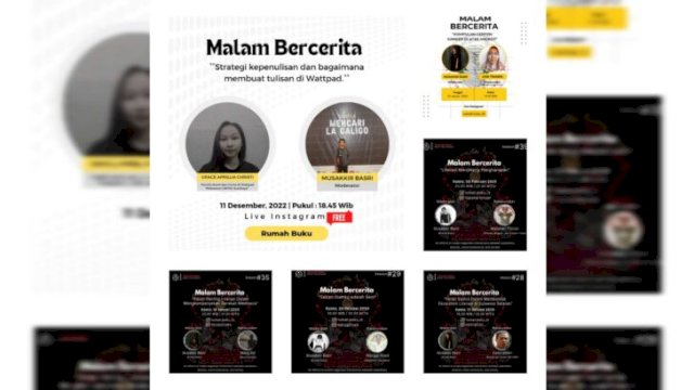 Potret kolektif moderator dan pembicara Malam Bercerita ke-45 ||doc_rumahbuku