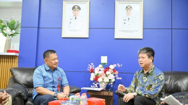 Plt Diu PDAM Makassar Hamzah Ahmad dan Konsuler Jepang Ohashi Koich bahas kelanjutan kerja sama MaKaPro dan teknologi air bersih modern dari Jepang ||humaspdammakassar