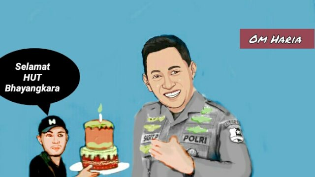 Karikatur HUT Bhayangkara (Dodi/harian.news)
