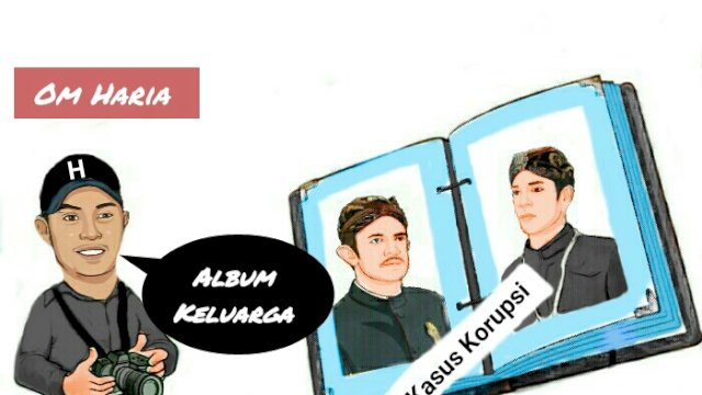 Karikatur kasus korupsi libatkan Riza Chalid dan anaknya (Dodi/harian.news)