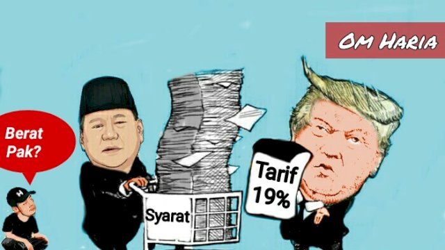 Karikatur tarif dari pemerintah AS untuk Indonesia (Dodi/harian.news)