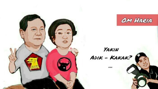 Karikatur Prabowo dengan Megawati (Dodi/harian.news)