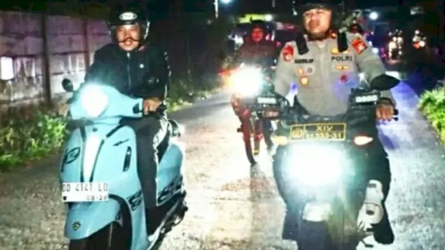Wakil Ketua DPRD Gowa Taufik Surullah turun langsung kelapangan, memimpin patroli gabungan demi memastikan keamanan warga. Sabtu (3/5/25) ||handover 