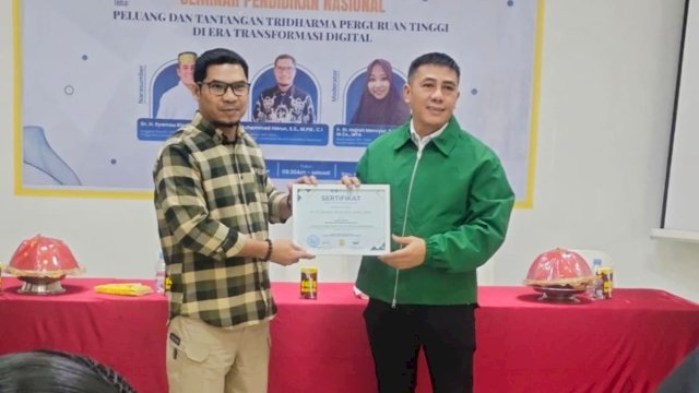 Ketua DPP. FDSN, Muhammad Harun, S.S., M.Pd (kiri) bersama Anggota Komisi I, DPR RI Syamsu Rizal MI. Ist