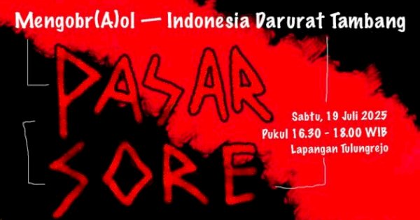 Pasar Sore Ngobr(a)ol Indonesia Darurat Tambang di Rumah Buku