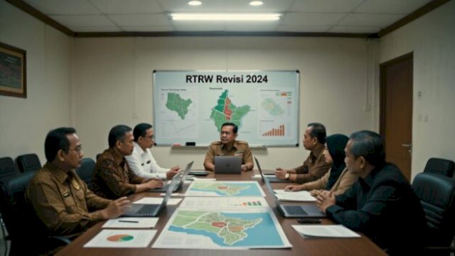 Revisi RTRW Sinjai 2018–2019 hanya berujung seminar, anggaran besar diduga sia-sia ||ilustrasibyharian.news