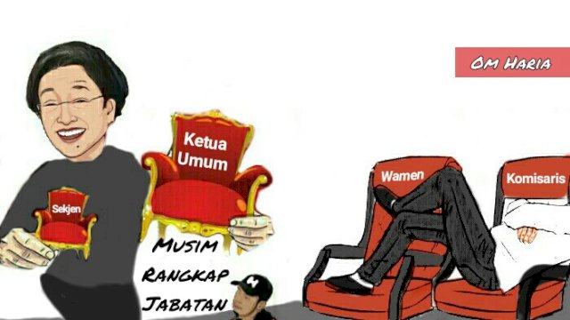 Karikatur Megawati merangkap jabatan Sekjen PDIP (Dodi/harian.news)