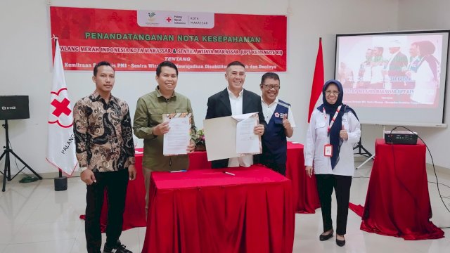 PMI Makassar dan Sentra Wirajaya Makassar MoU: Mewujudkan Disabilitas Tangguh dan Berdaya