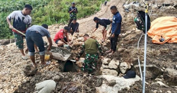 TMMD ke-125: Gorong-Gorong Tanggulangi Genangan di Pekalobean