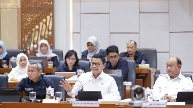 Kepala BPOM RI, Prof. Taruna Ikrar saat RDP di DPR RI.
