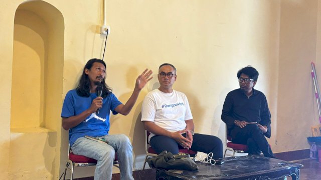 Diskusi bertajuk "Ritual dan Rasa: Reaksi Masyarakat Adat dengan Pangan dan Energi&rdquo; digelaran Festival Media 2025 di Makassar. (Foto:ist)