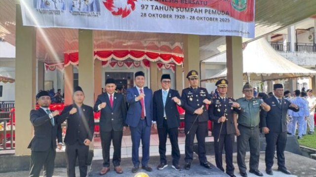 Ketua DPRD Luwu Utara, Husain, menekankan pentingnya peran pemuda dalam pembangunan daerah pada peringatan Sumpah Pemuda ke-97 di Luwu Utara ||hamsul@harian.news 