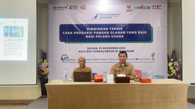 Tingkatkan Mutu dan Keamanan Pangan, BBPOM Makassar Gelar Bimtek CPPOB untuk UMKM