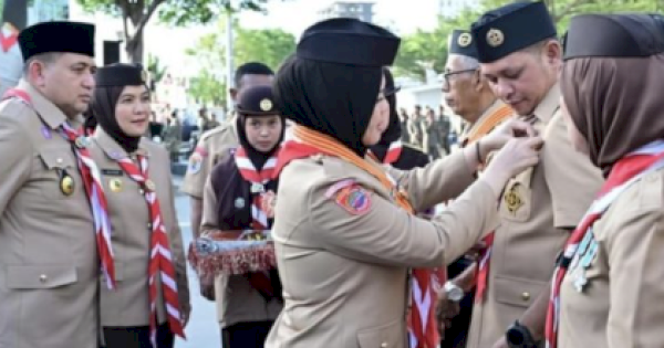 Ketua DPRD Makassar Supratman Hadiri Apel Besar Hari Pramuka ke-64 di Anjungan Losari