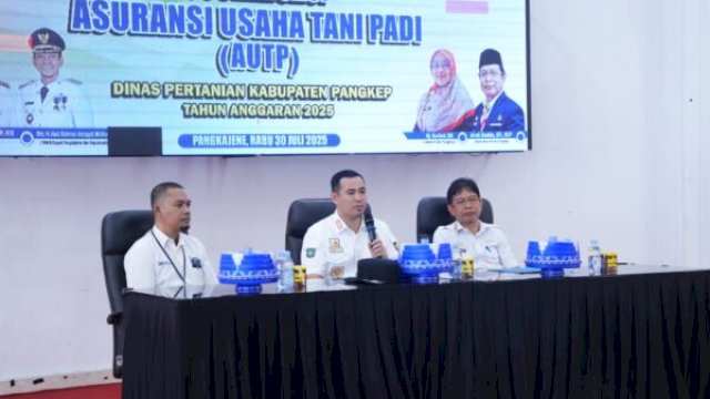 Sosialisasi asuransi pertanian guna meminimalkan kerugian akibat bencana alam dan serangan hama, berlansung di gedung bundar Rujab Bupati, Rabu (30/7/2025 ||handover 