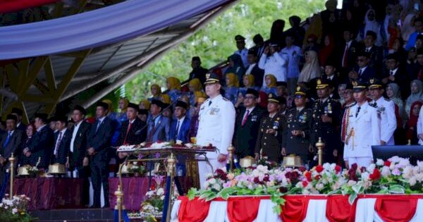 Khidmat, Paskibraka Pangkep Sukses Kibarkan Merah Putih di HUT ke-80 RI