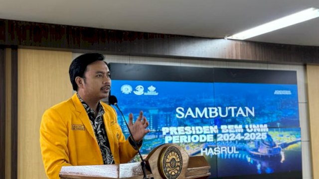 Hasrul (Demisioner Presiden BEM UNM) ||Ist_aswin@harian.news 
