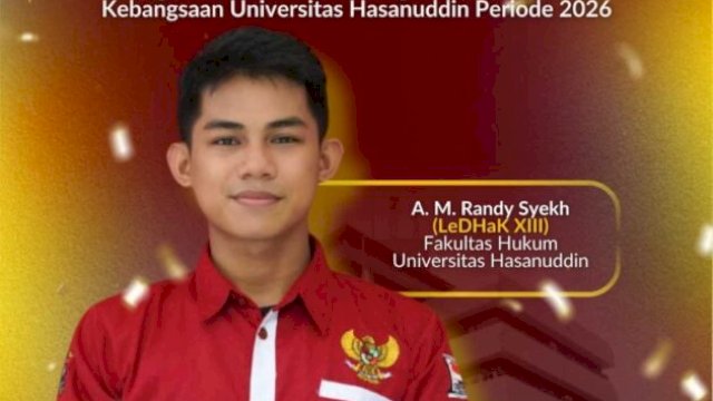 A. M. Randy Syekh, Ketua Umum LeDHaK Universitas Hasanuddin periode 2026 ||ist