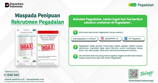Waspada Rekrutmen Palsu, Pegadaian Imbau Pencari Kerja Lebih Cermat