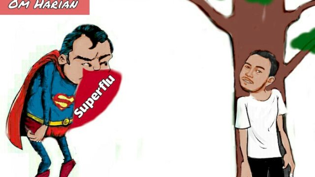 Karikatur super flu masuk di Indonesia (Dodi/harian.news) 