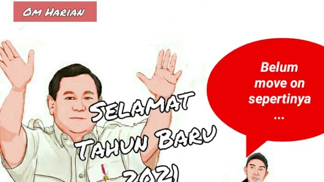 Karikatur ucapan selamat Tahun Baru dari Presiden Prabowo (Dodi/harian.news) 