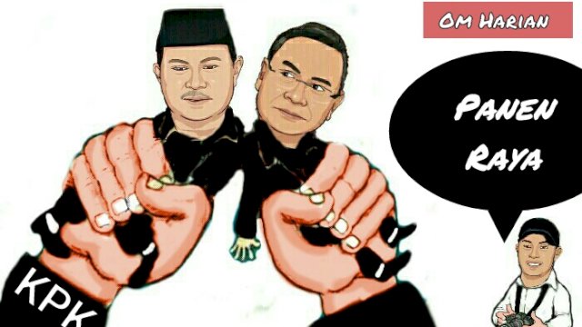 Karikatur KPK melakukan OTT terhadap Bupati Pati dan Wali Kota Madiun (Dodi/harian.news) 