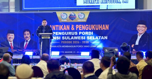 Ilham Arief Sirajuddin Dilantik Ketua PORDI Sulsel, Pemkot Makassar Siap Beri Dukungan