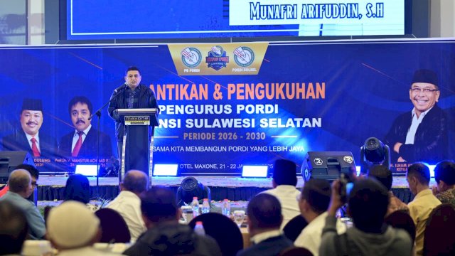 Ilham Arief Sirajuddin Dilantik Ketua PORDI Sulsel, Pemkot Makassar Siap Beri Dukungan