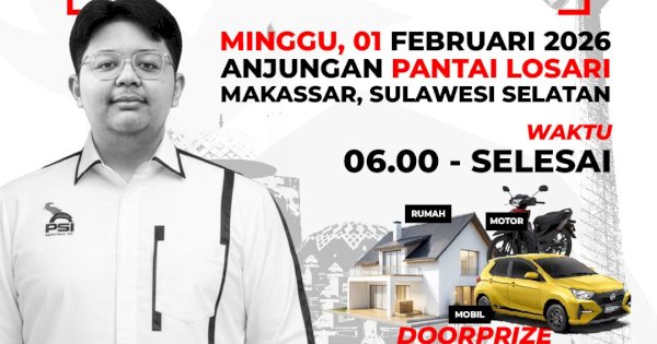 Jalan Sehat PSI Sulsel di Pantai Losari, Hadiah Rumah dan Mobil Siap Diundi