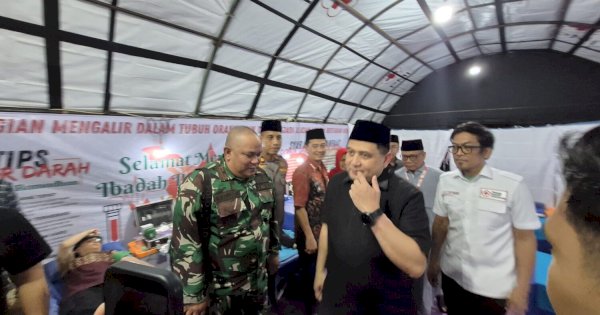 Wali Kota Makassar Buka Gerai Donor Darah Ramadan di Al Markaz, PMI Target 5.000 Kantong Darah