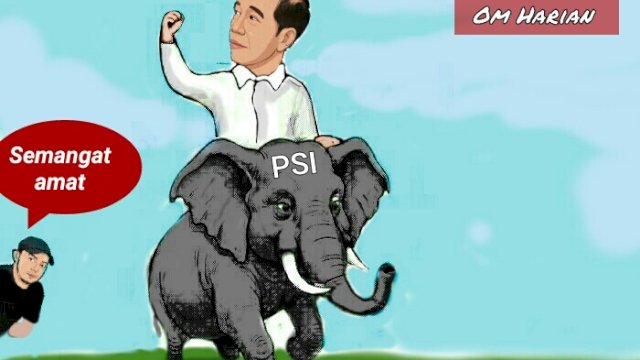Karikatur Jokowi mendukung maksimal PSI (Dodi/harian.news) 