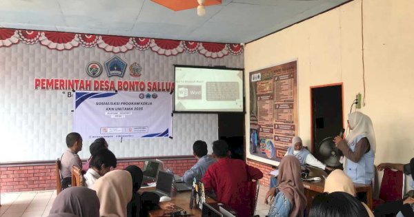 Mahasiswa KKN Unitama Makassar Gelar Pelatihan Microsoft Office di Bonto Salluang