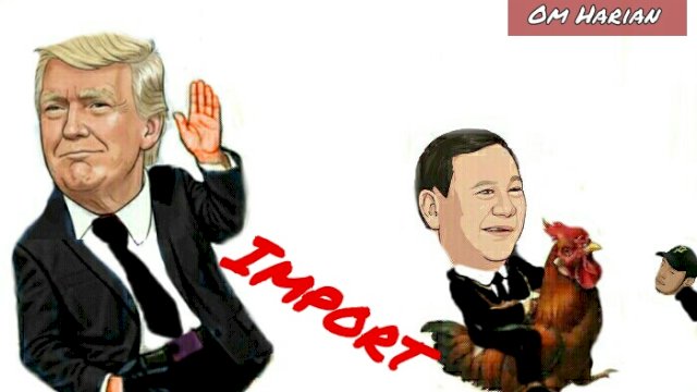 Karikatur Indonesia impor induk ayam dari Amerika Serikat (Dodi/harian.news) 
